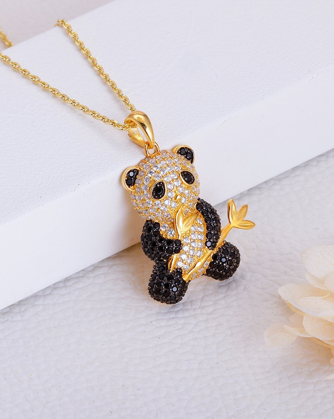 Cute panda necklace and earrings combo trendy