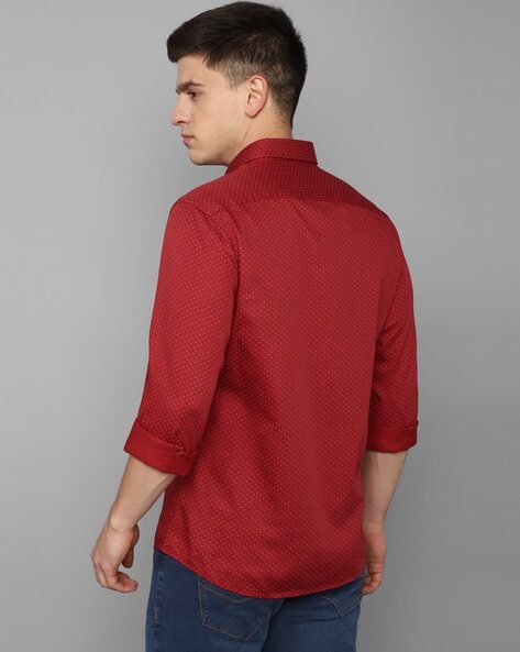 Louis Philippe Sport Men Printed Casual Red Shirt - Buy Louis Philippe  Sport Men Printed Casual Red Shirt Online at Best Prices in India