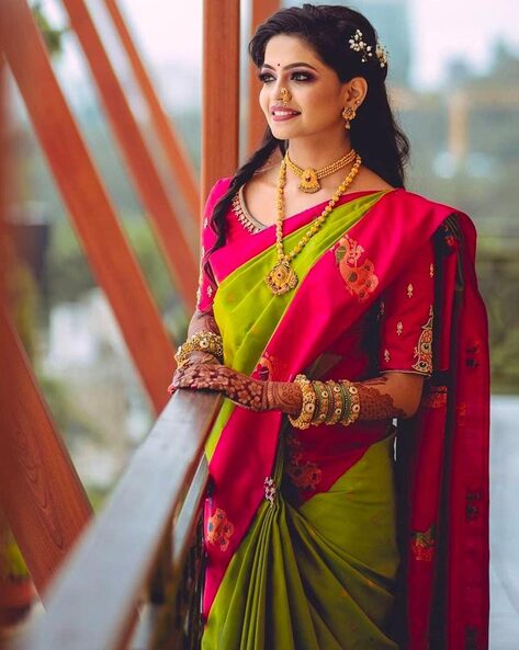 Lycra Party Wear Green Saree For Engagement
