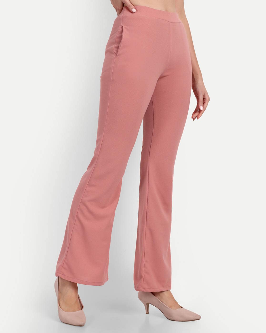 Nightlife Necessity Cropped Corset & Flared Pants Set (Pink) · NanaMacs