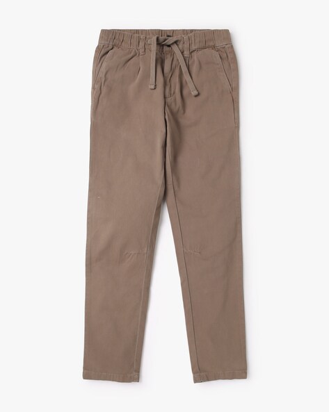 Slim Fit Trousers with Drawstring Waist