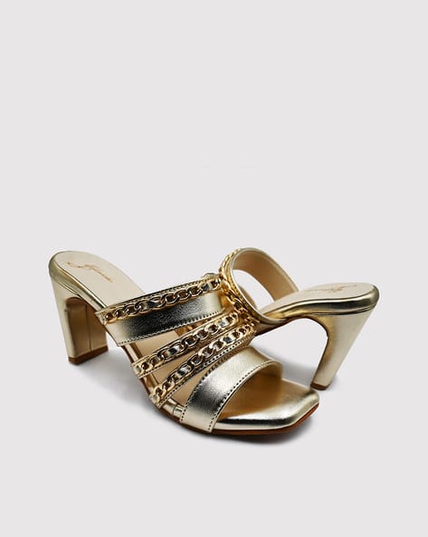 Buy Gold Heeled Sandals for Women by Yellowsoles Online