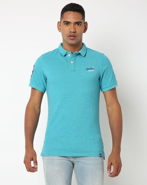 Superdry Bright Blue Classic Short Sleeve Pique Polo