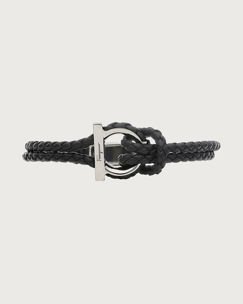 Salvatore Ferragamo - Vara Bow Calfskin Double Wrap Bracelet Black |  www.luxurybags.eu