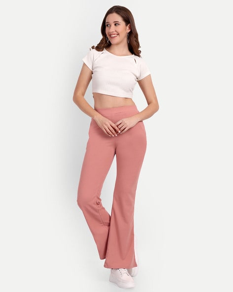 Pink bootcut outlet trousers