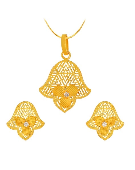 Gold pendant earring set with deals price