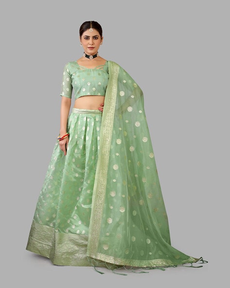 Georgette circular lehenga choli in Sea green colour 152