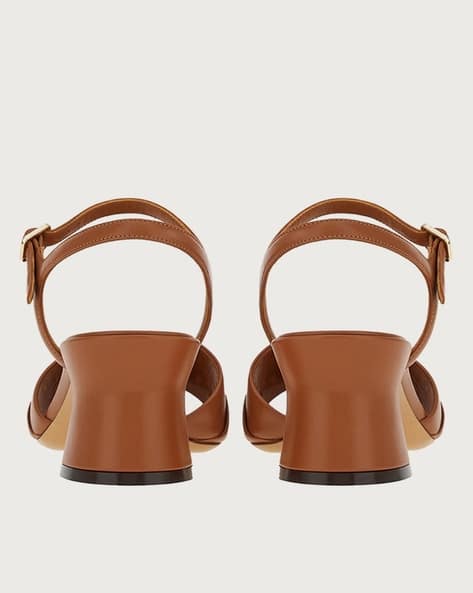 Buy Ferragamo Double Gancini Sandals | Brown Color Women