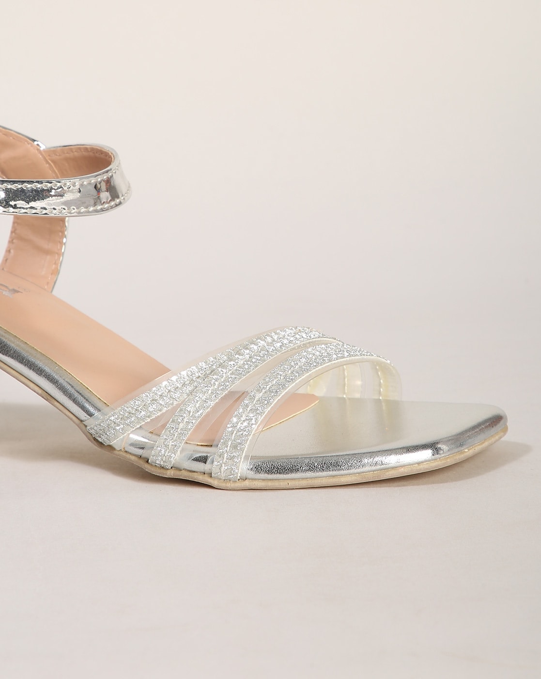 Herstyle Women Silver Strappy Sandals Open Toe High Heel With Rhinestones  Size 7 | eBay