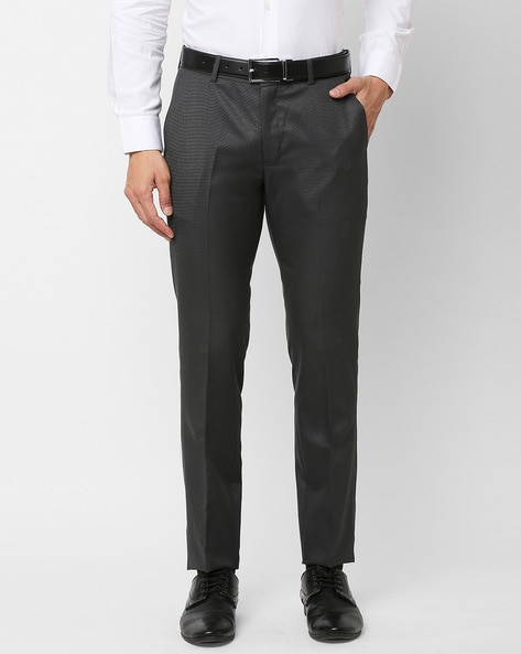 Buy WES Formals Black Relaxed Fit Trousers from Westside