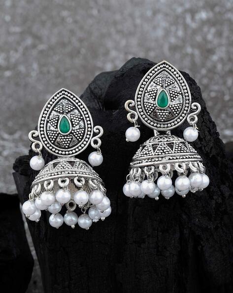 Ajio silver online earrings