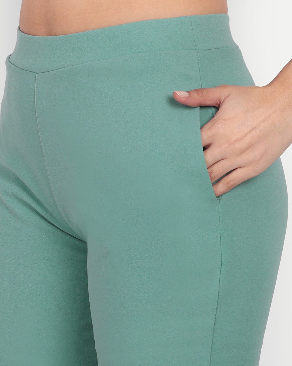 Pull-on trousers - Turquoise/Patterned - Ladies | H&M IN