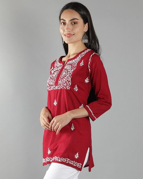 Buy DONSON Indian Hand Embroidered Traditional Chikankari Women's