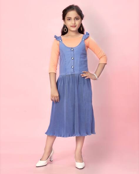 Pleated A-Line Dress with T-Shirt