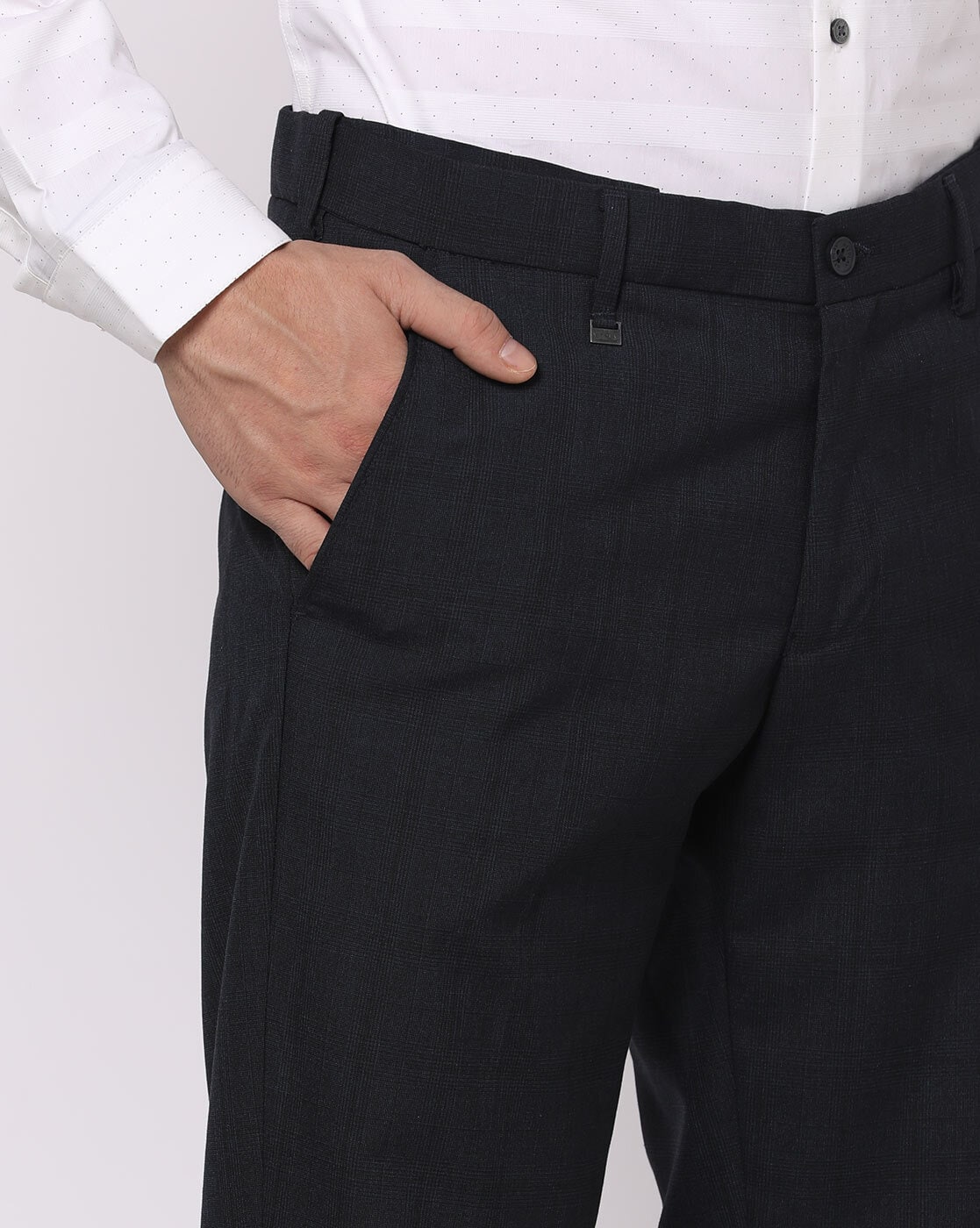 Buy Full Length Flexi Waist Trousers in Slim Fit with Pocket Detail |  Splash UAE