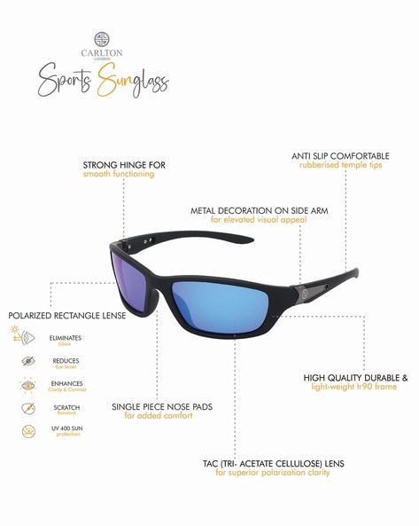 Carlton London Premium Men Sports Sunglasses - CLSM149 For Men (Black, FS)