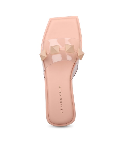 Valentino rockstud slides online pink