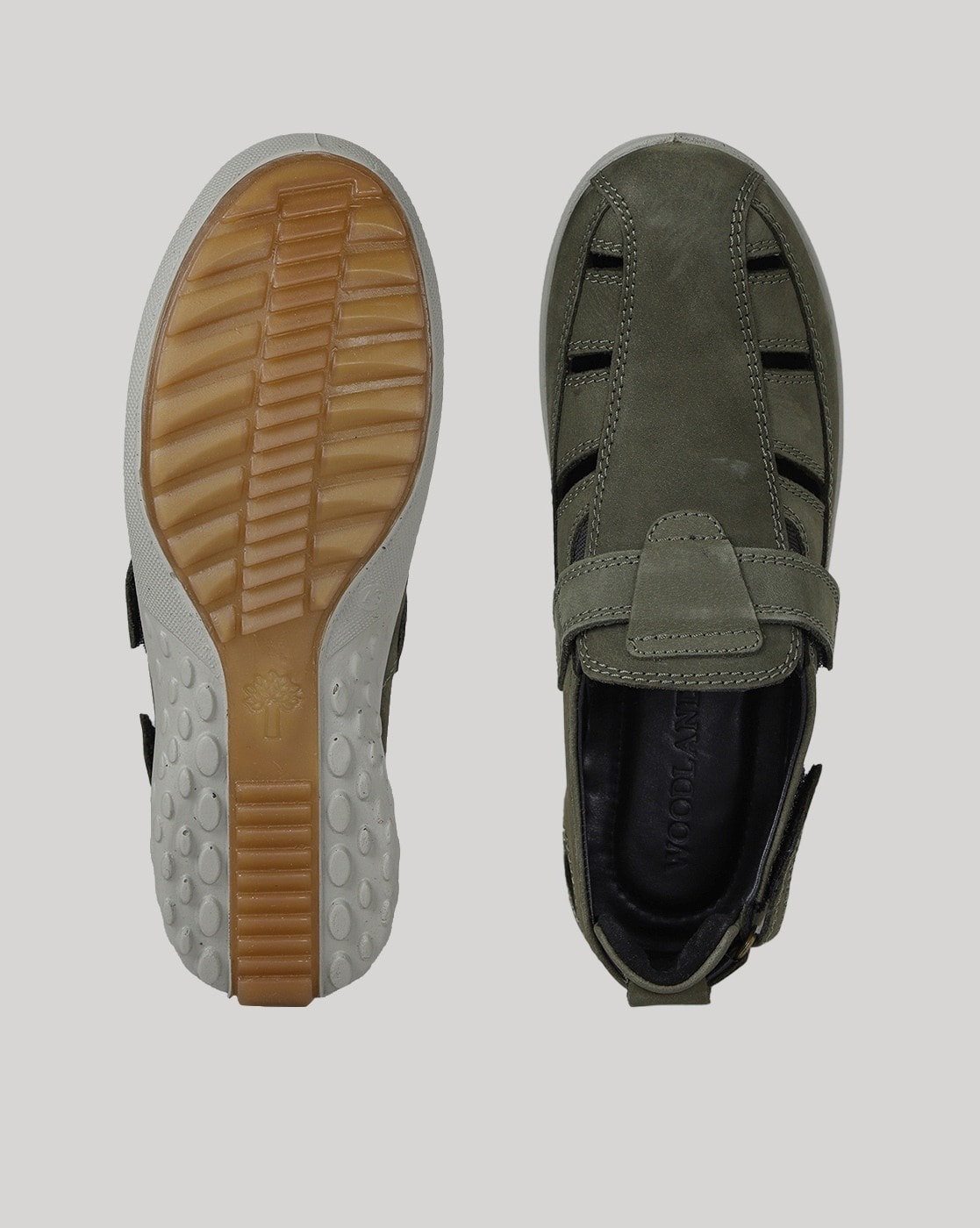 Woodland Men Olive Green Nubuck Sandals : Amazon.in: Fashion