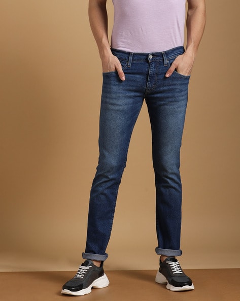 65504 Mid-Wash Skinny Fit Jeans