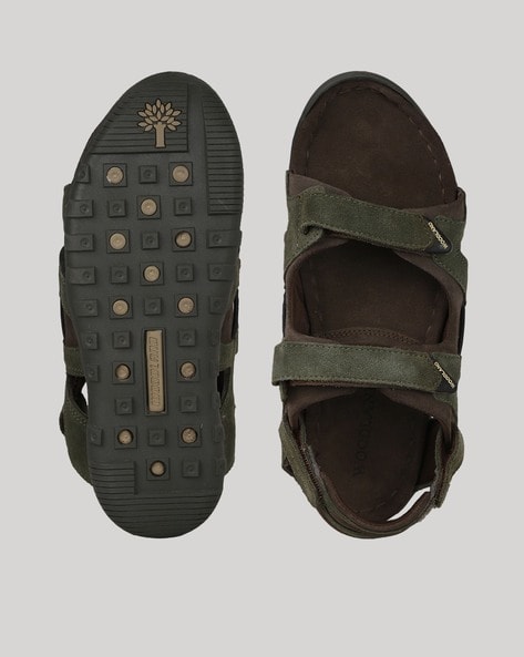 Buy Green Plain Vegan Leather Double Strap Sandals For Men by Schon Zapato  Online at Aza Fashions.