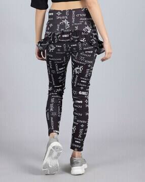 d'chica Typographic Print Leggings with Pockets-picture-17