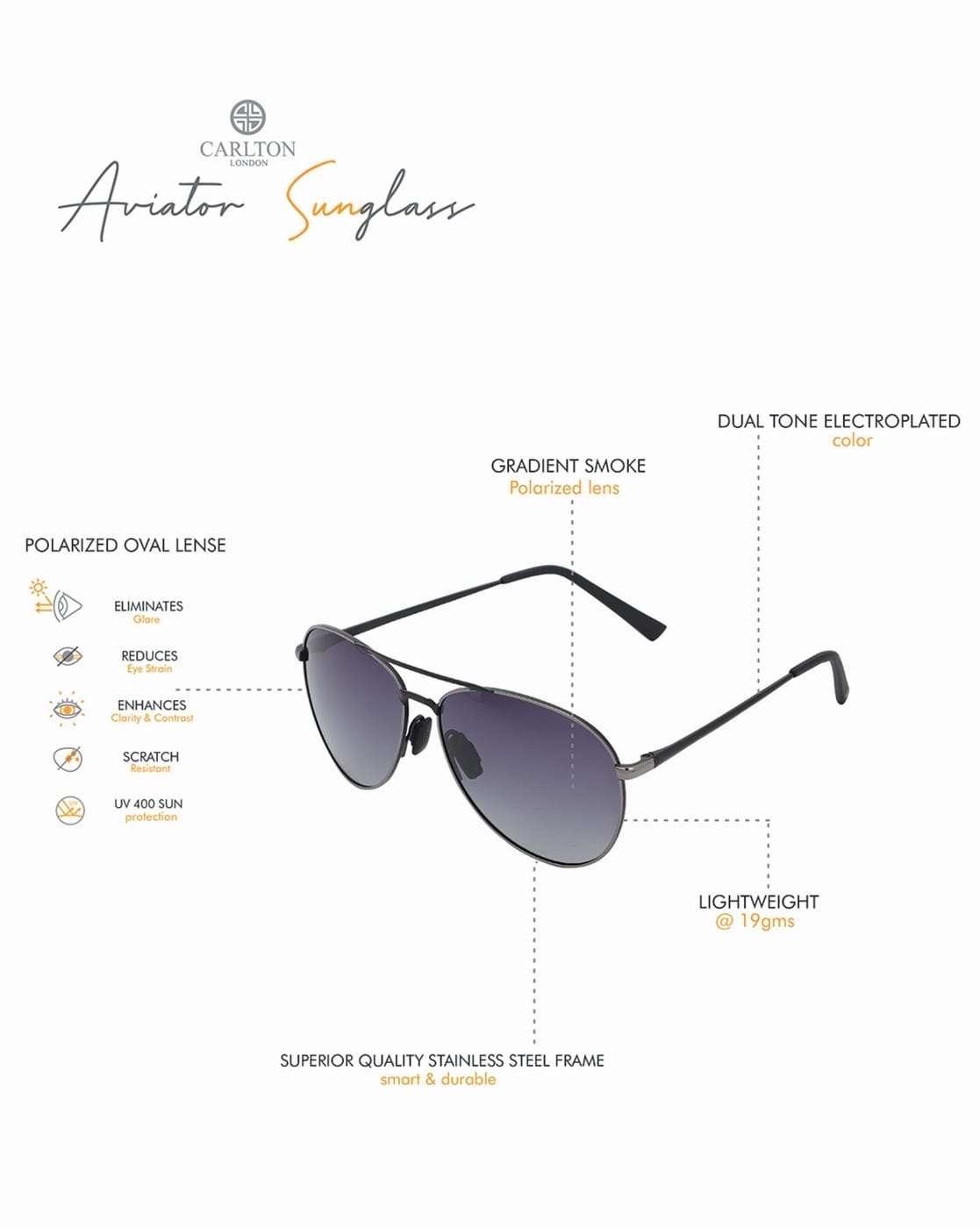 Polarized Aviator Sunglasses for Men - Feirdio Metal India | Ubuy