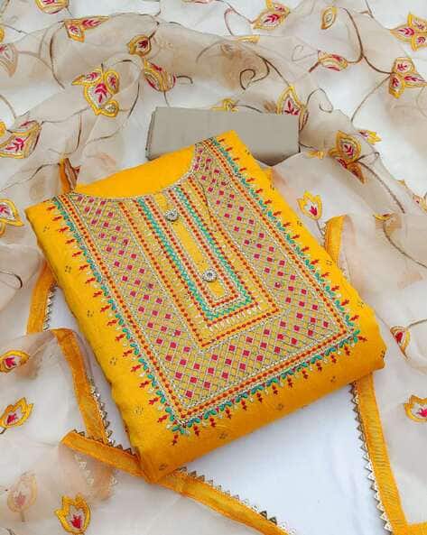 Embellished Embroidery Unstitched Dress Material