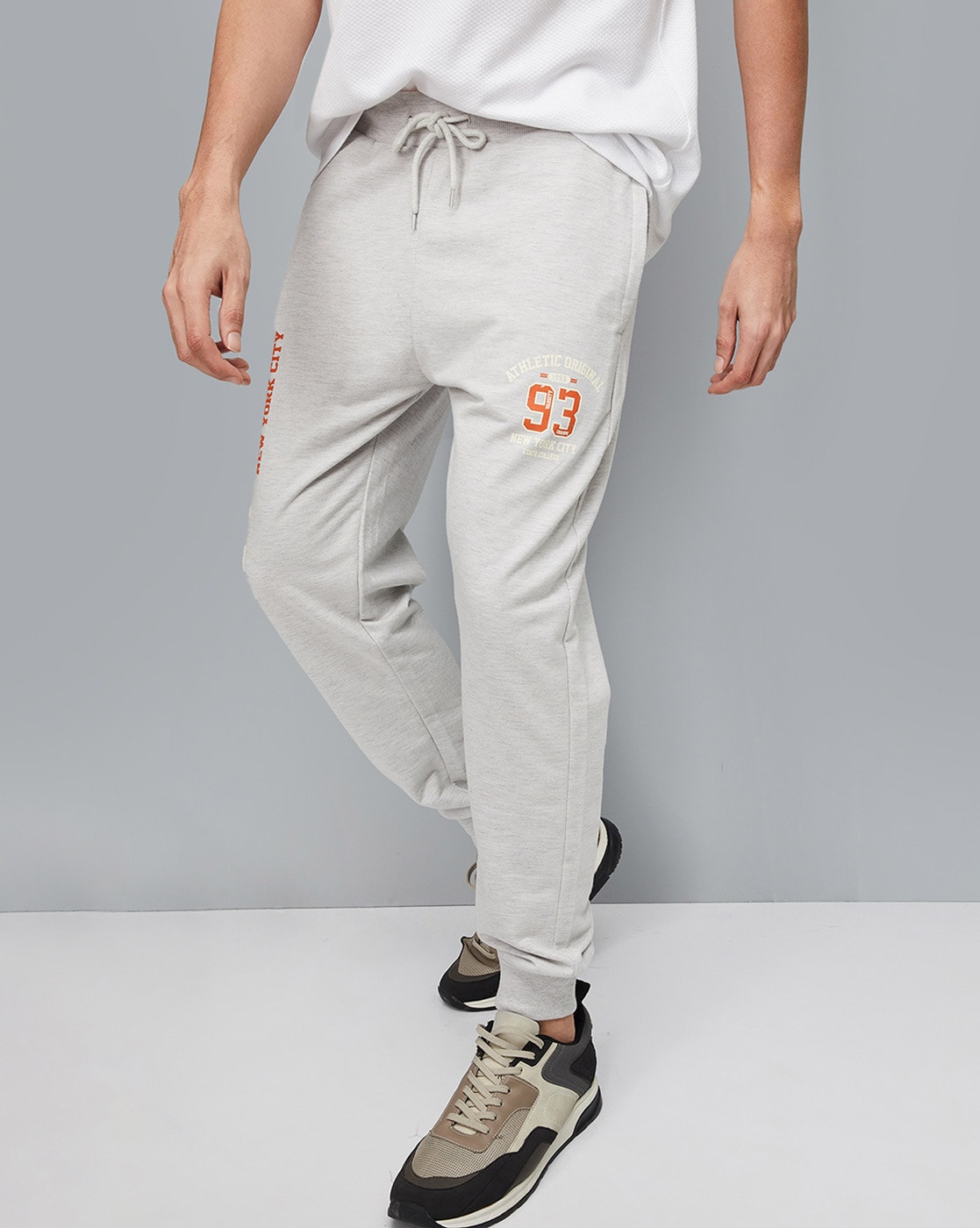 Casual Beige Cream Solid Jogger - Goblet