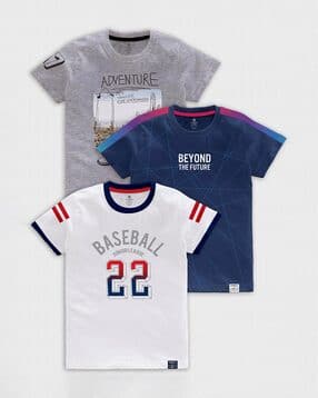 codez Pack of 3 Typographic Print T-Shirts-picture-40