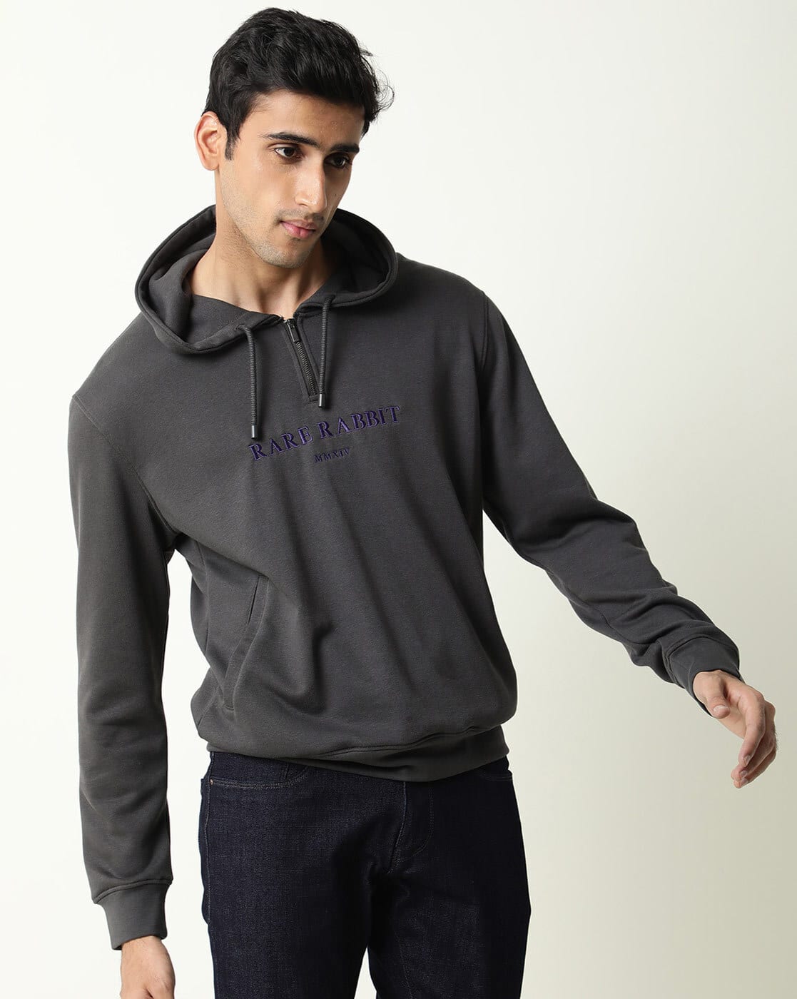 Brand Embroidered Slim Fit Hoodie