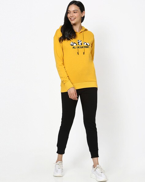 Buy Yellow Sweatshirt Hoodies for Women by BEWAKOOF Online