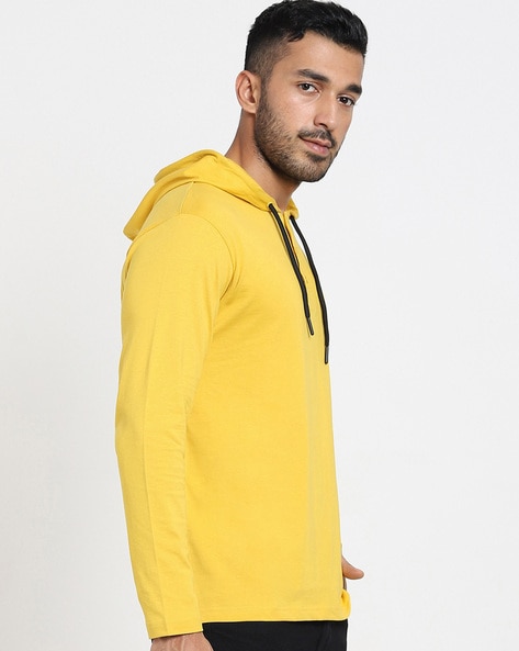 Buy Men's Yellow Hoodie Online at Bewakoof
