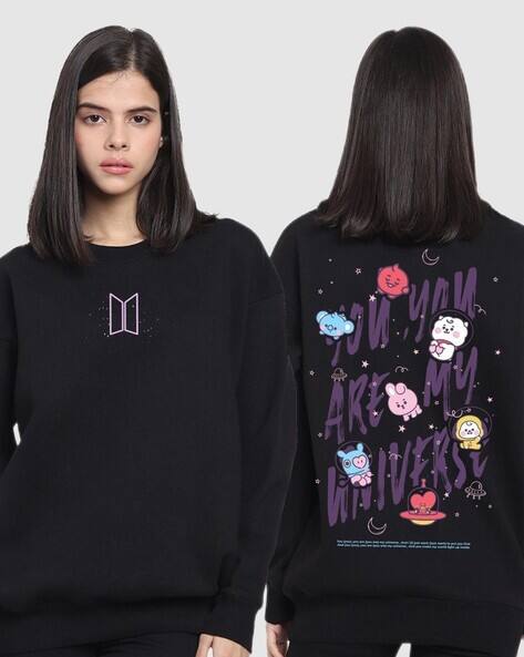 Buy Black Sweatshirt u0026 Hoodies for Women by Bewakoof Online | Ajio.com