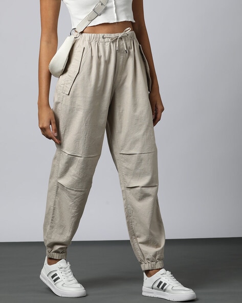 Buy Beige Trousers & Pants for Women by EVERDION Online | Ajio.com