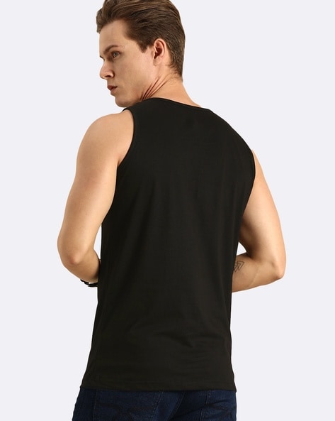 Buy Bewakoof Men's Block 100% Cotton Vest - Oversized Fit, V-Neck