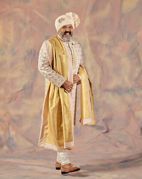 Jamawar Embroidered Tailored Fit Sherwani Set