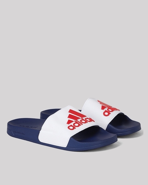 Adidas white best sale slippers mens