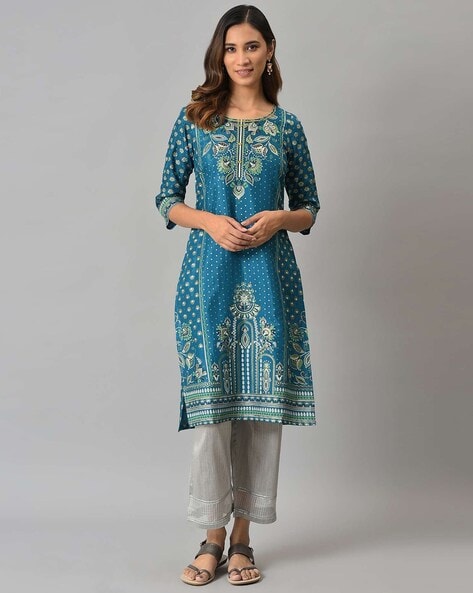 Buy Blue Kurtas for Women by AURELIA Online Ajio