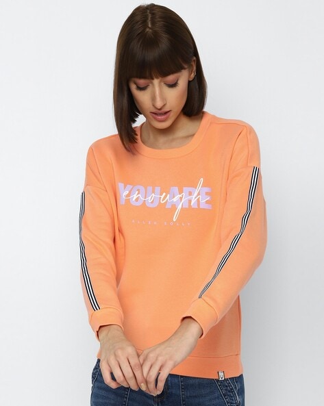 Allen solly orange discount sweatshirt