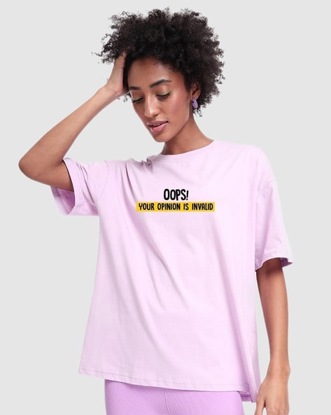 Buy Women's Pink Oversized T-shirt Online at Bewakoof