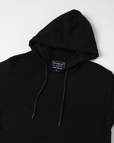 Solid Full Sleeve Hooded Sweatshirt