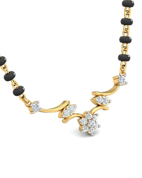 Gold diamond mangalsutra hot sale pendant with price