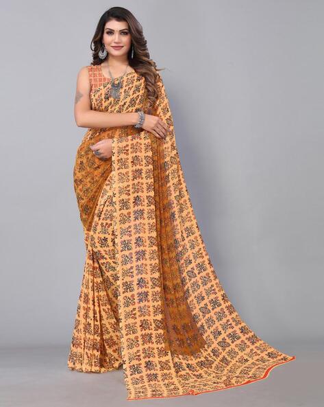 Beige Georgette Saree With Blouse 254724