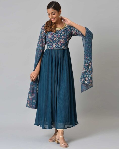 Floral Embroidered Fit & Flare Dress