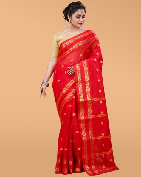 Pure Cotton Hand Woven Tant Saree | Saja Sajo