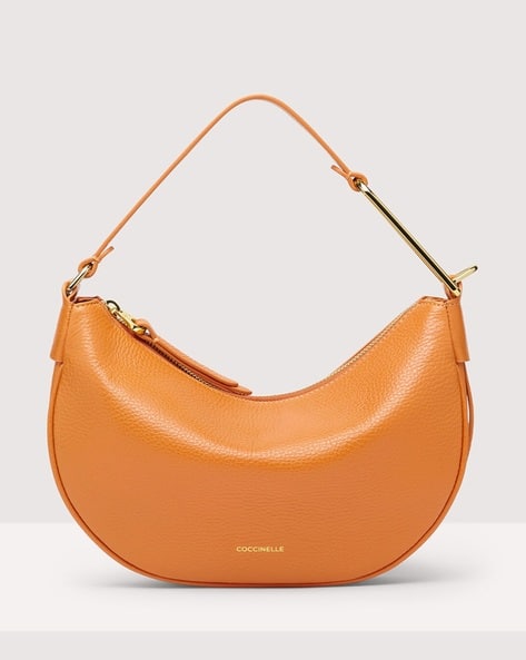 Buy COCCINELLE Priscilla Leather Shoulder Bag Orange Color Women