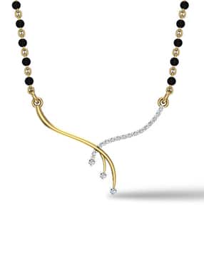 dishis Yellow Gold Diamond Studded Pendant-picture-11