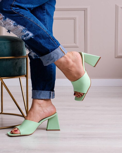 Green best sale chunky sandals