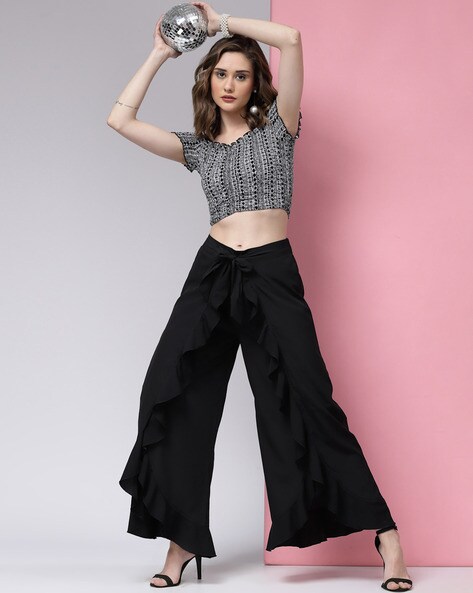 Forever 21 Women's Pleated Wide-Leg Palazzo Pants Black | CoolSprings  Galleria