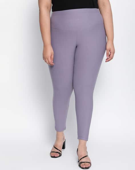 Women Plus Size High-Rise Skinny Fit Jeggings with Elasticated Waist